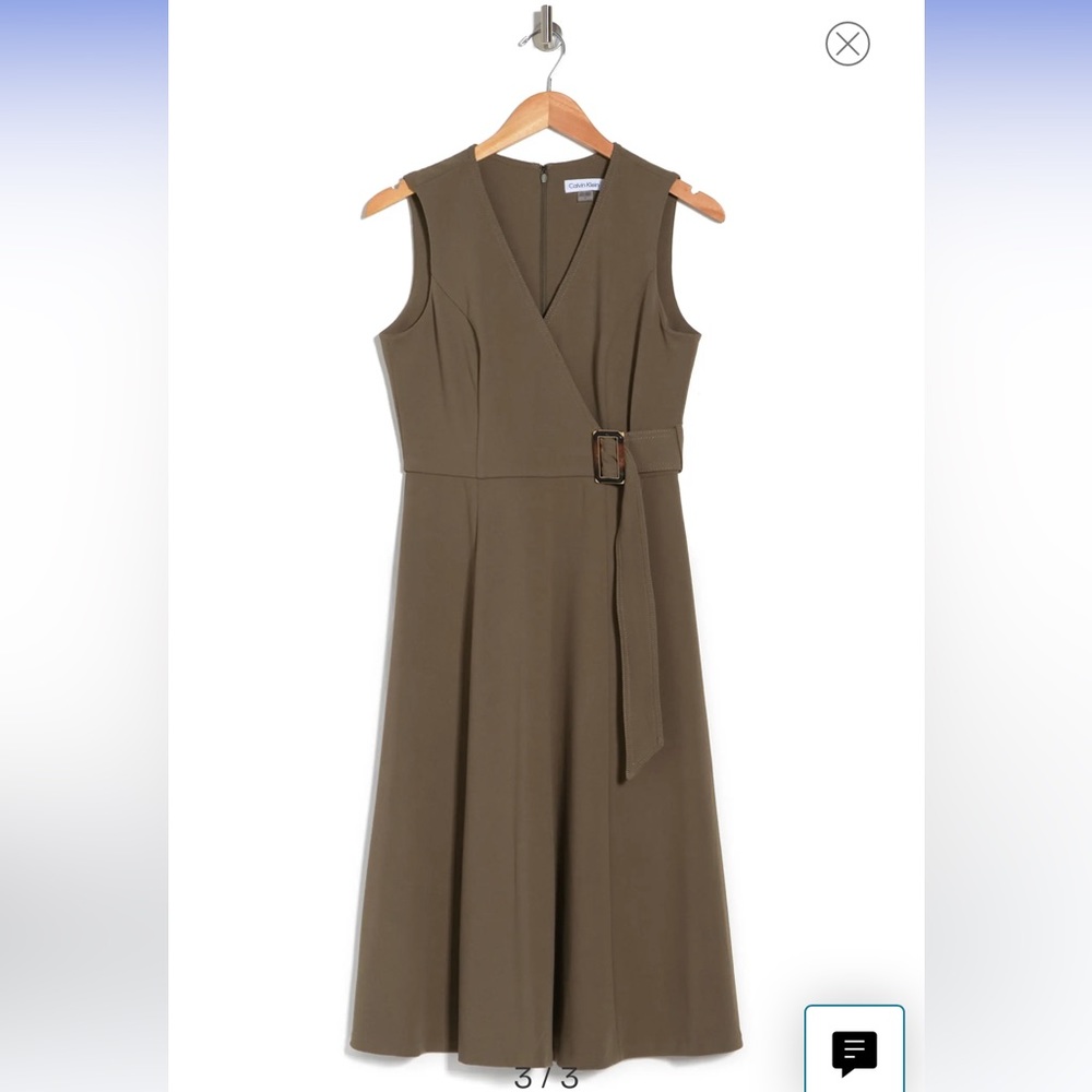 Sleeveless Belted A-Line Dress